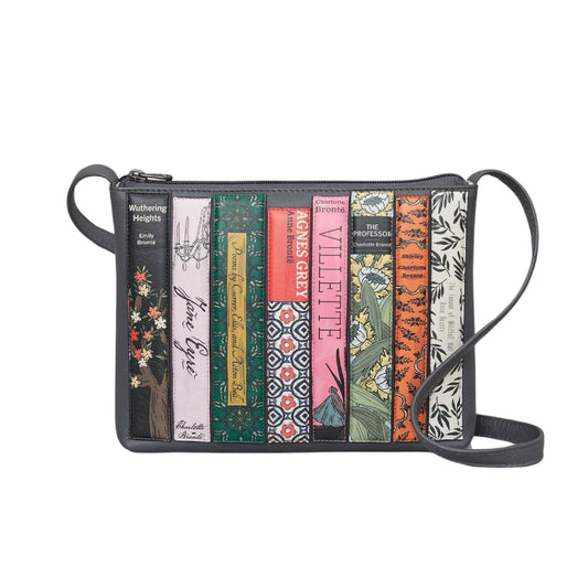 Bronte Bookworm Leather Crossbody Bag - Grey