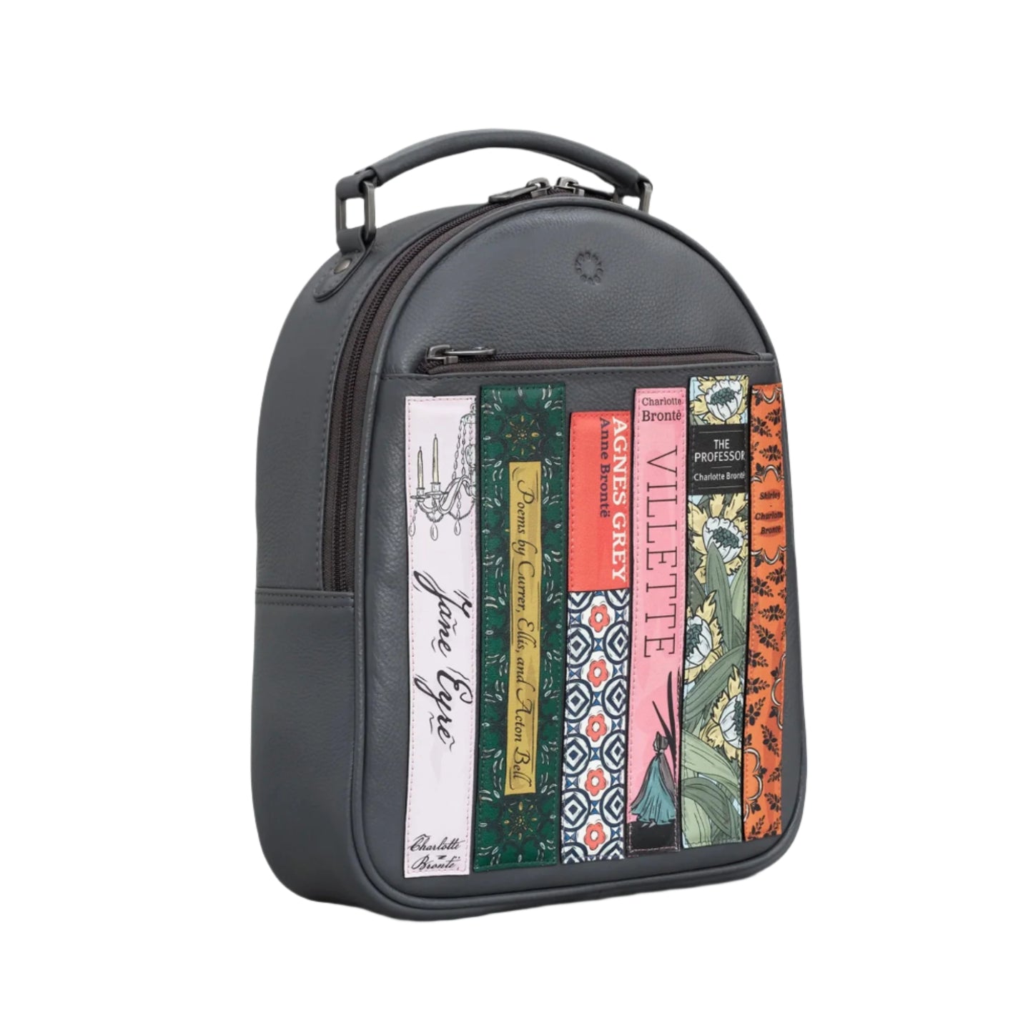 Bronte Bookworm Leather Backpack- Grey