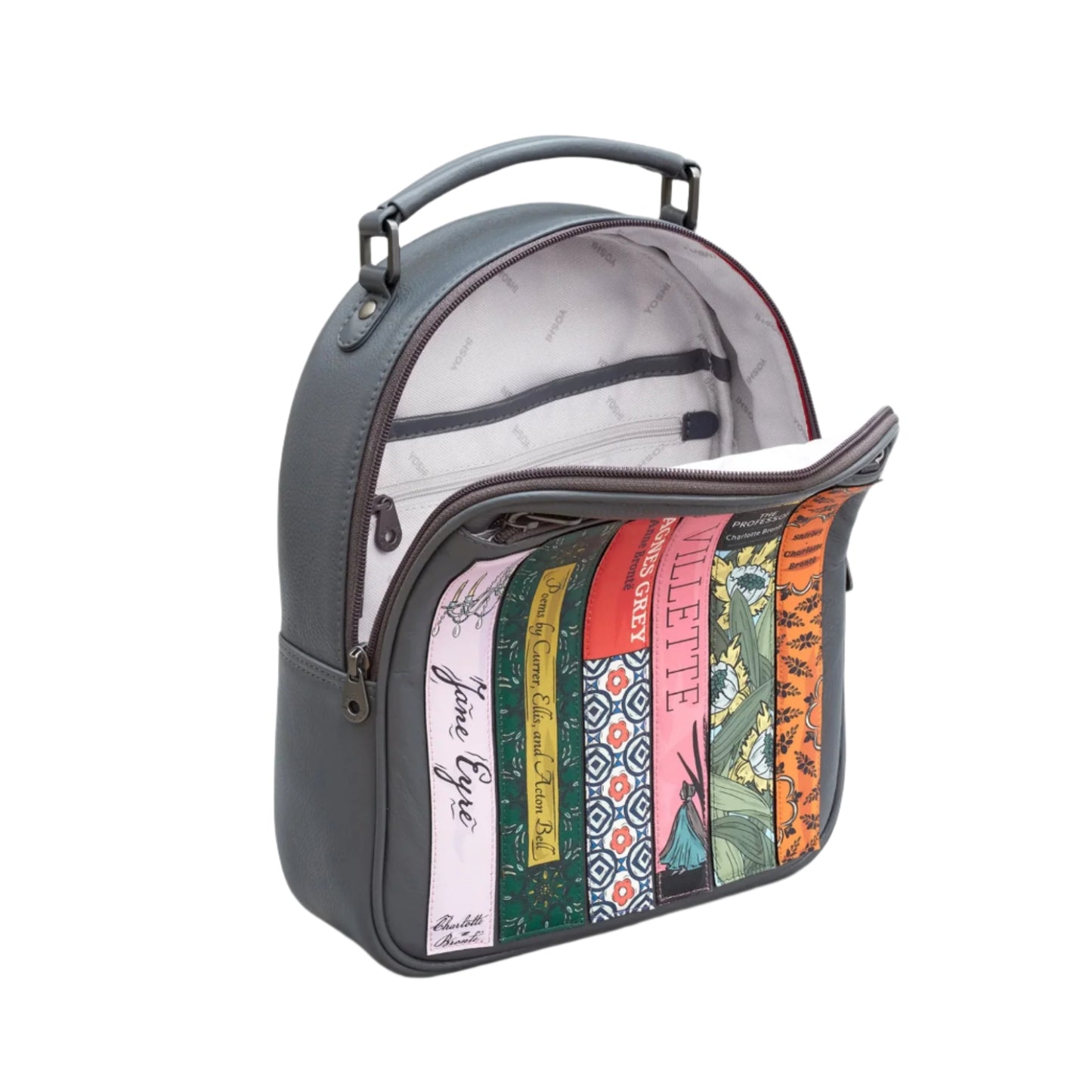 Bronte Bookworm Leather Backpack- Grey