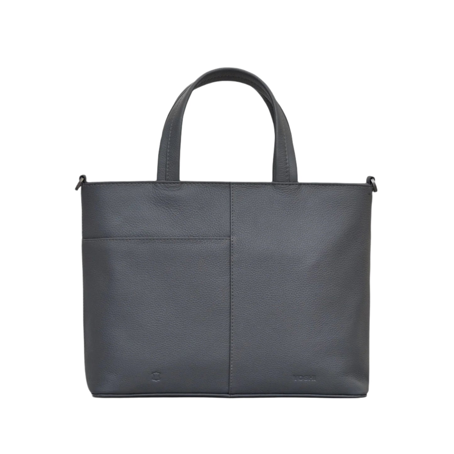 Bronte Bookworm Leather Grab Bag - Grey