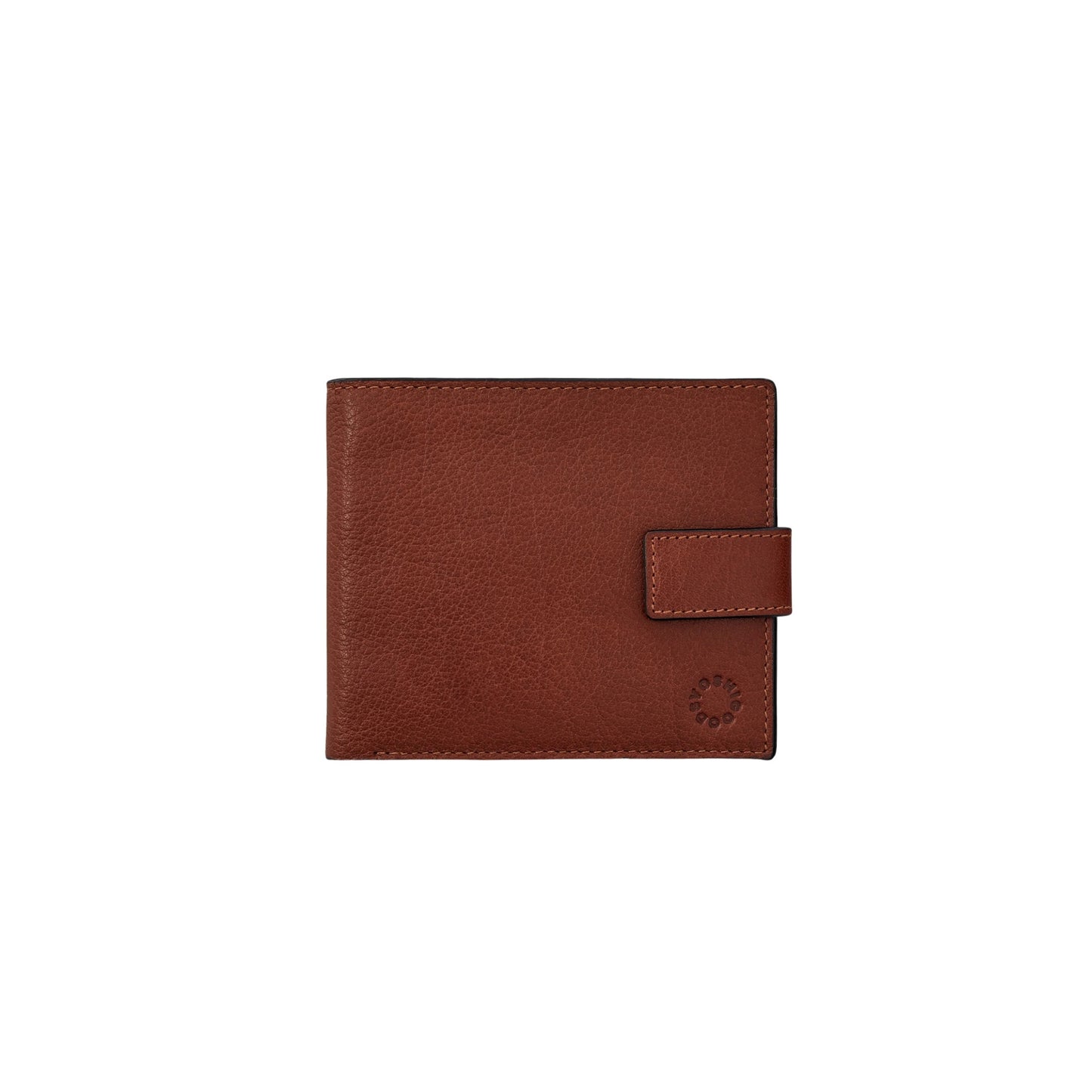 Two Fold Brown Men's Leather Wallet With Tab