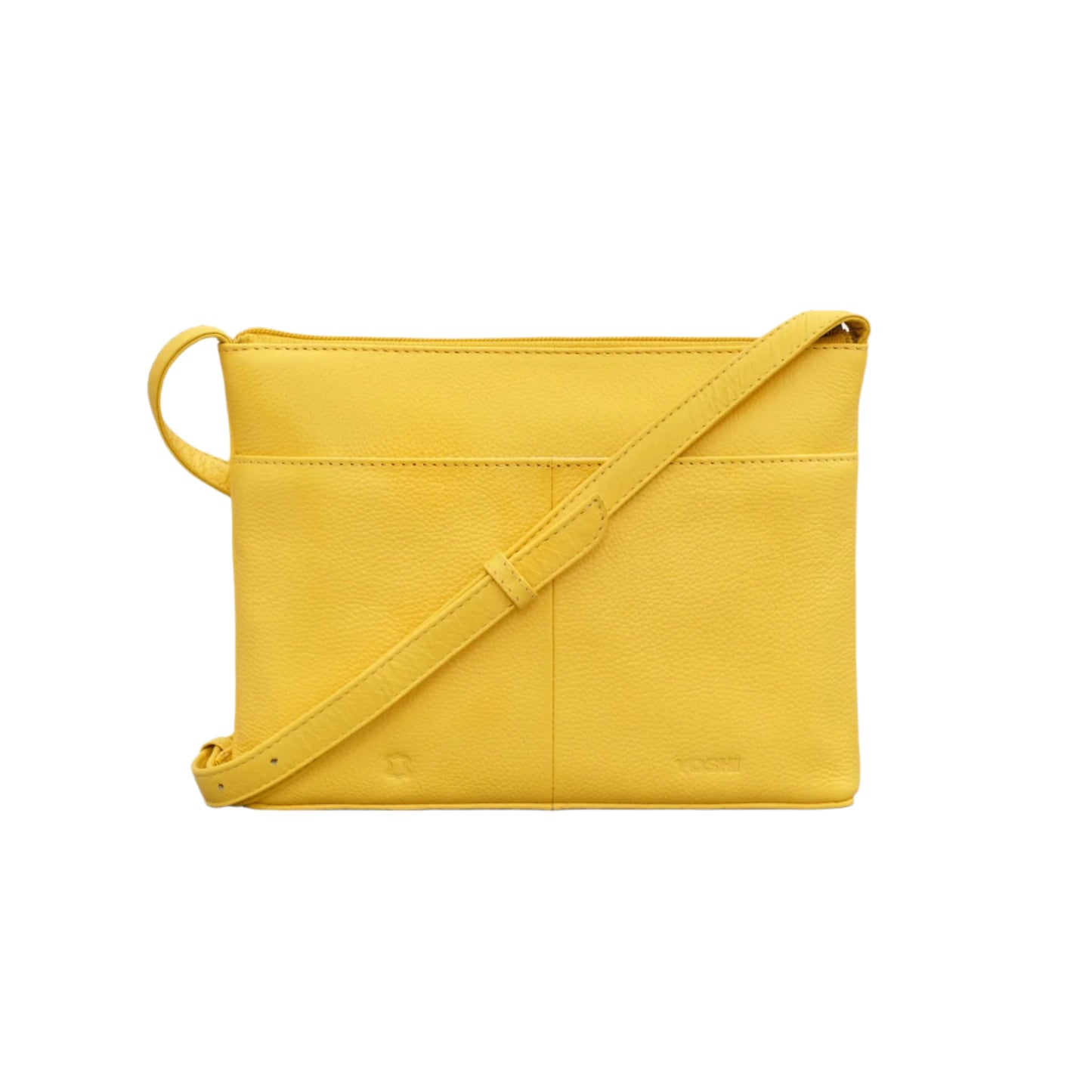 Buttercup Wildflowers Leather Crossbody Bag - Yellow