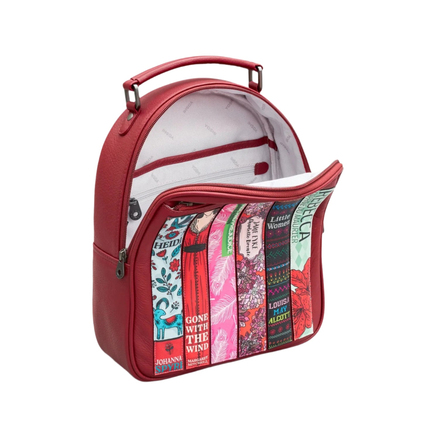 Cherry Bookworm Leather Backpack - Red