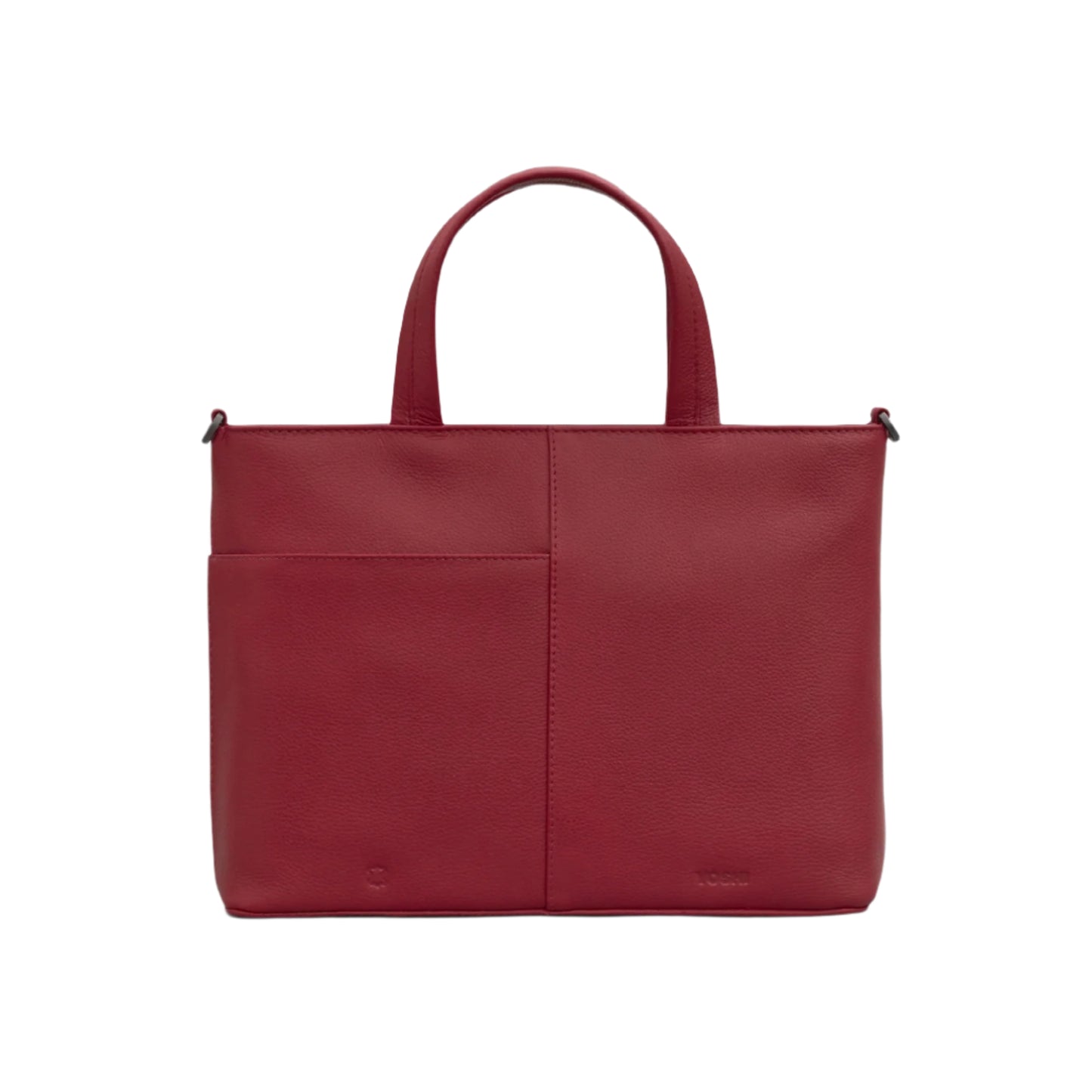 Cherry Bookworm Leather Grab Bag - Red