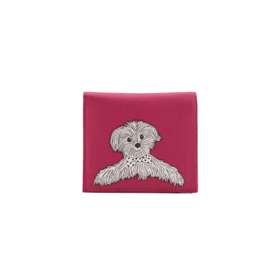 Coco Pup Small Leather Purse - Pink