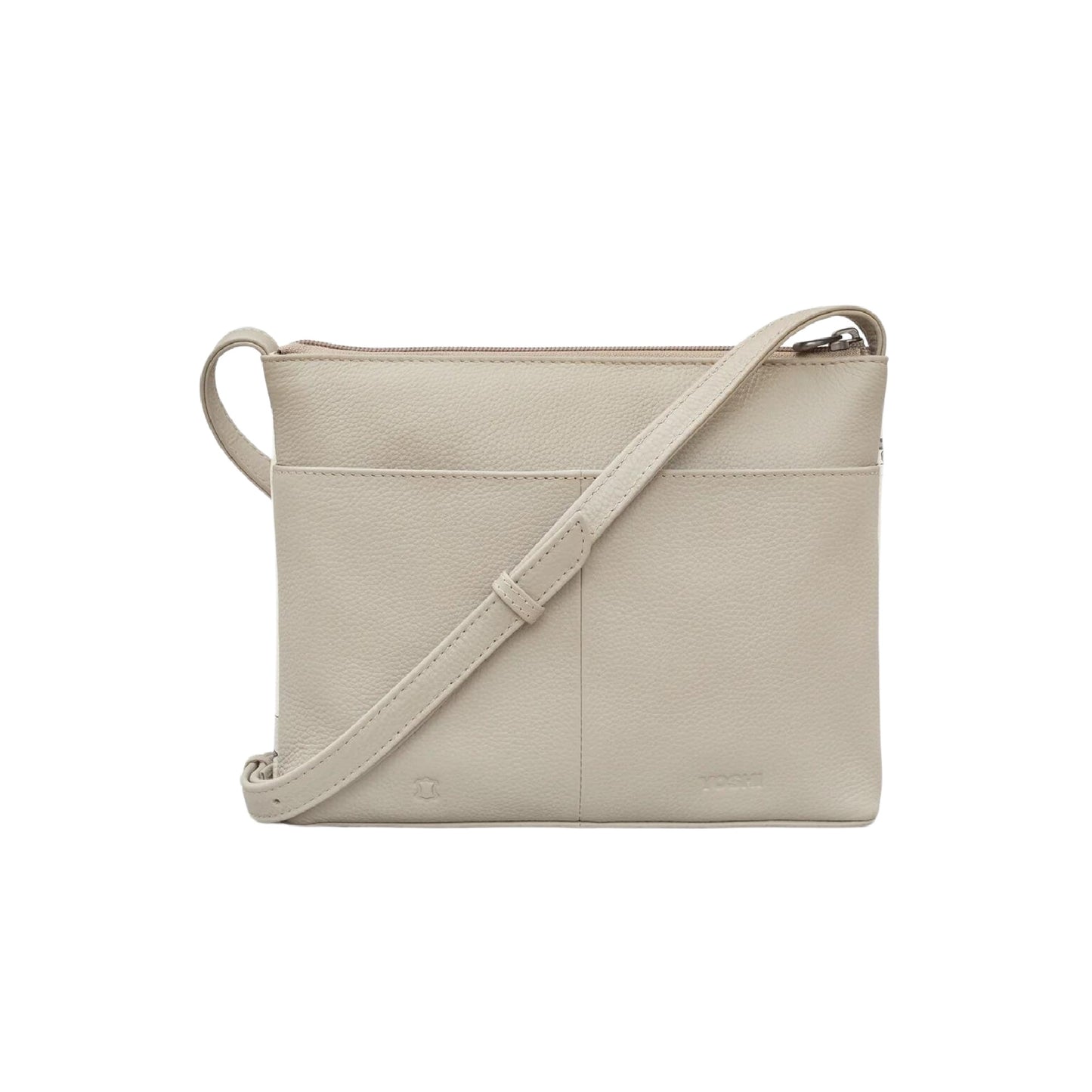 Country Cottage Leather Crossbody Bag - Warm Grey