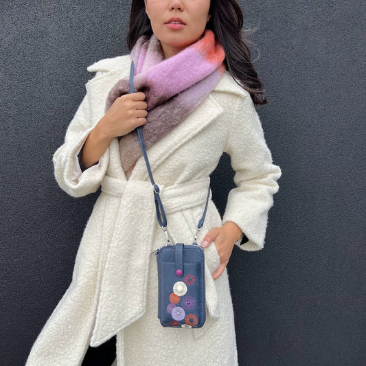 Floret Smartphone Pouch - Blue