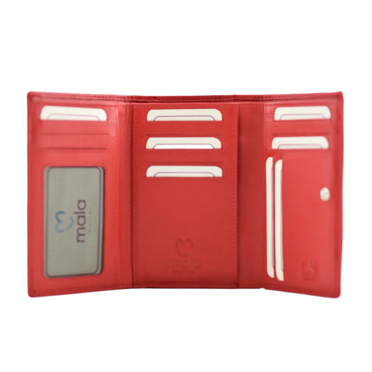 Dachshund Tri-Fold Leather Purse - Red