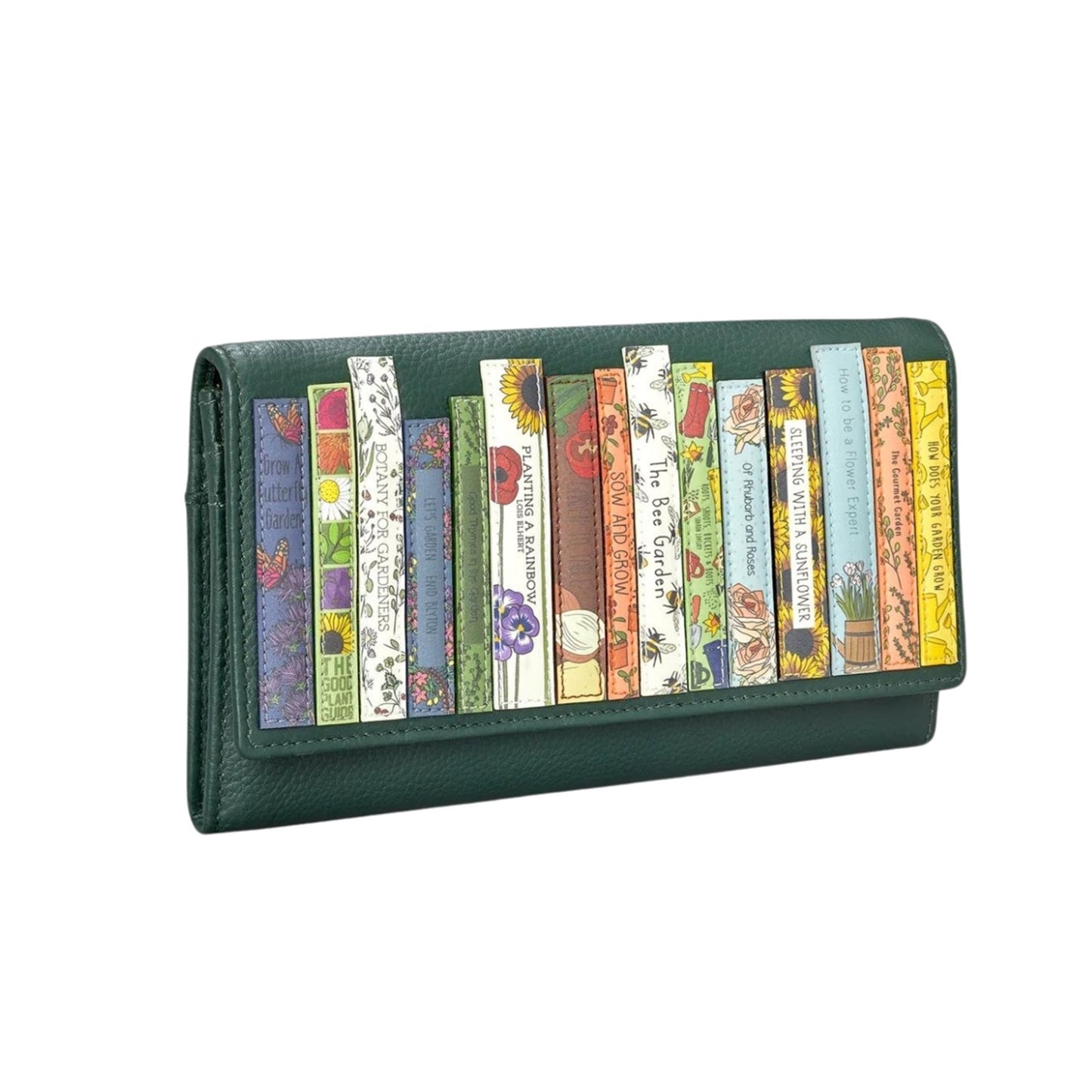 Green Fingers Bookworm Flap Over Leather Purse