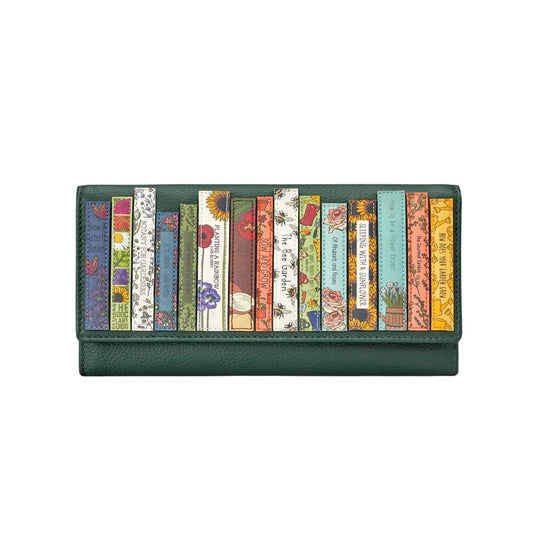 Green Fingers Bookworm Flap Over Leather Purse