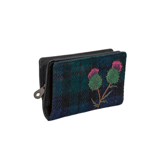 Highland Thistle Oxford Leather Purse - Black