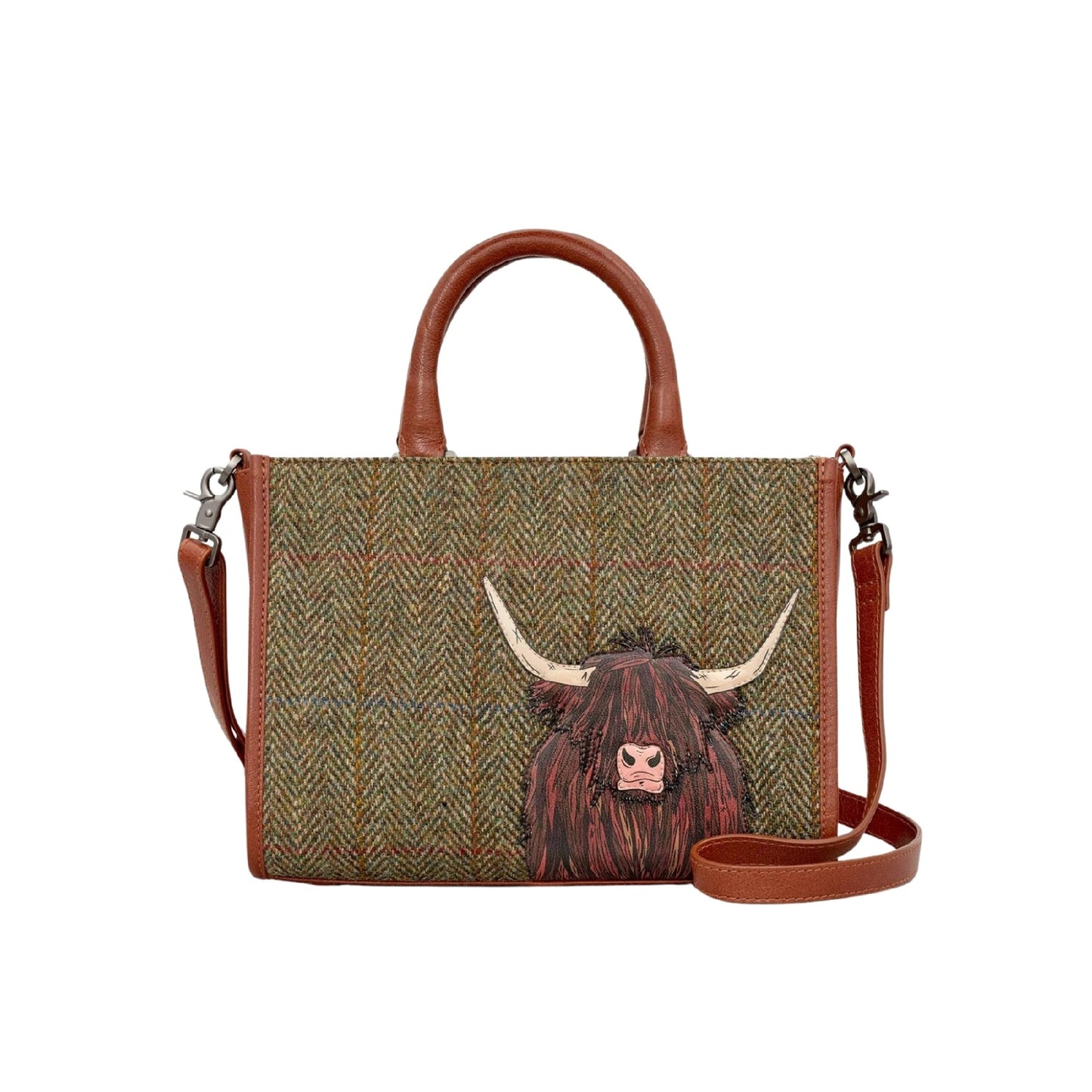 Highland Cow Tweed & Leather Grab Bag