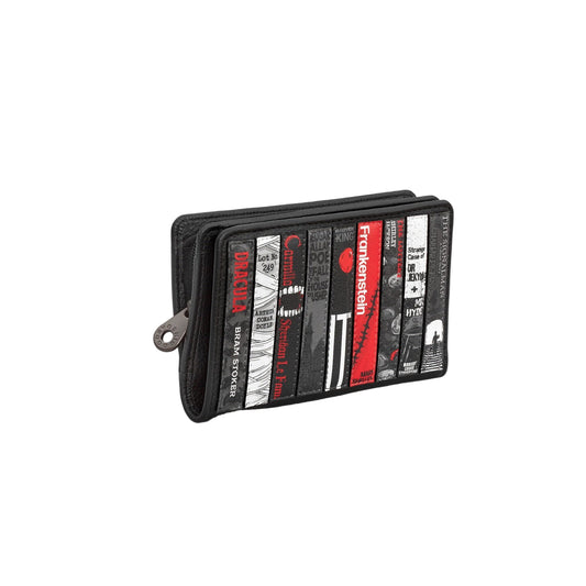 Horror Bookworm Oxford Leather Purse - Black