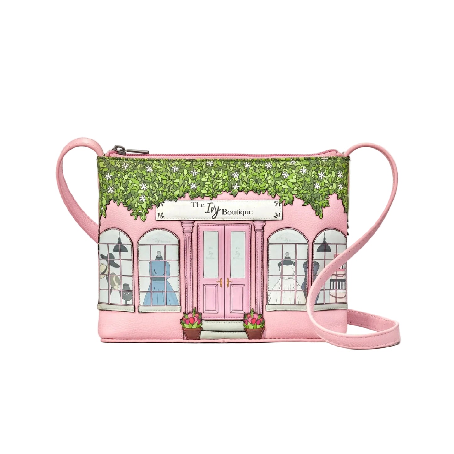 Ivy Boutique Leather Crossbody Bag - Pink