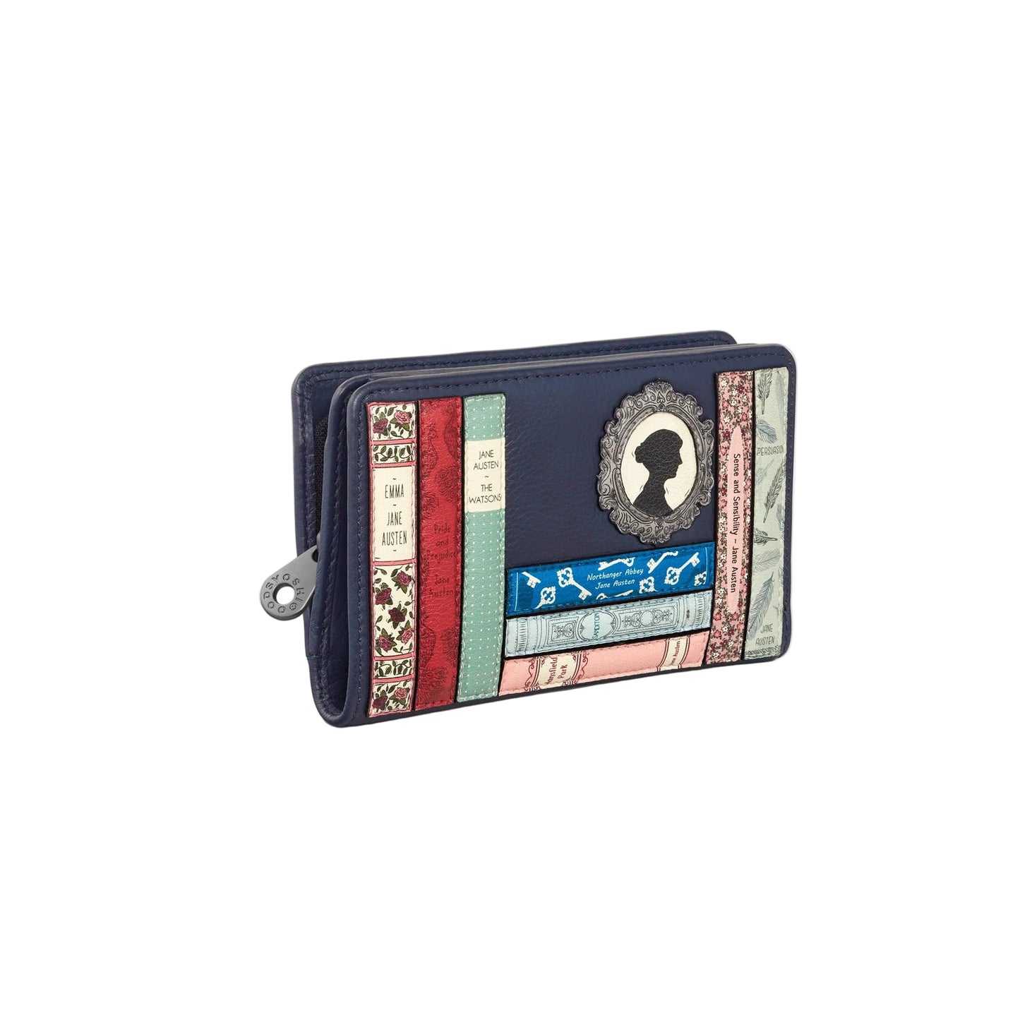 Jane Austen Bookworm Oxford Leather Purse - Navy