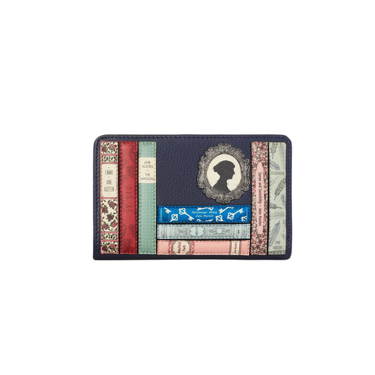 Jane Austen Bookworm Oxford Leather Purse - Navy
