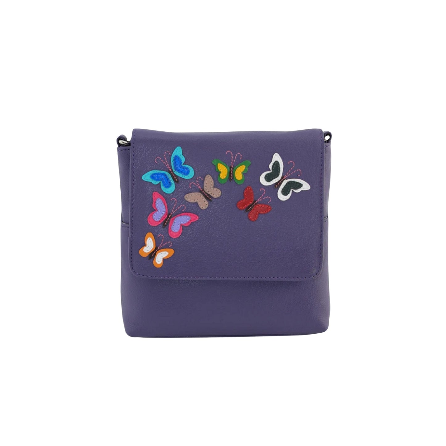 Juno Flap Leather Cross Body - Purple