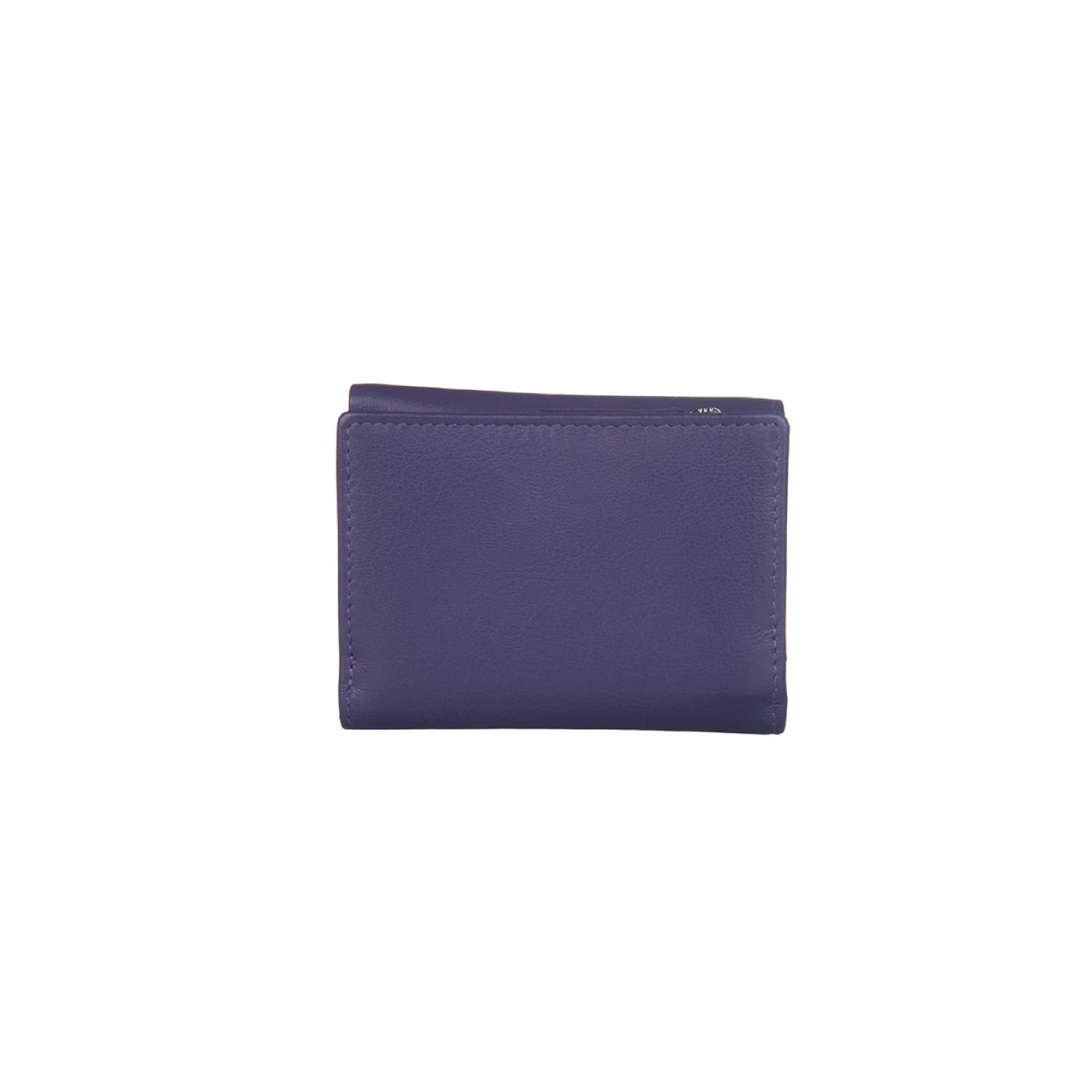 Juno Tri-Fold Midi Leather Purse - Purple