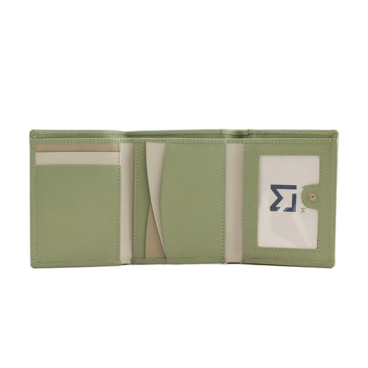 Kora Small Tri-Fold Leather Purse - Green