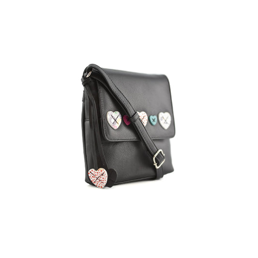 Lucy Small Leather Cross Body - Black