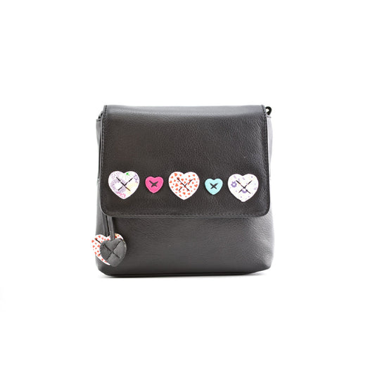 Lucy Small Leather Cross Body - Black