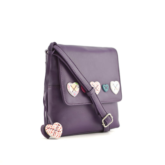 Lucy Small Leather Cross Body - Purple