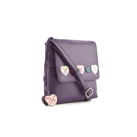 Lucy Small Leather Cross Body - Purple