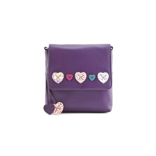Lucy Small Leather Cross Body - Purple