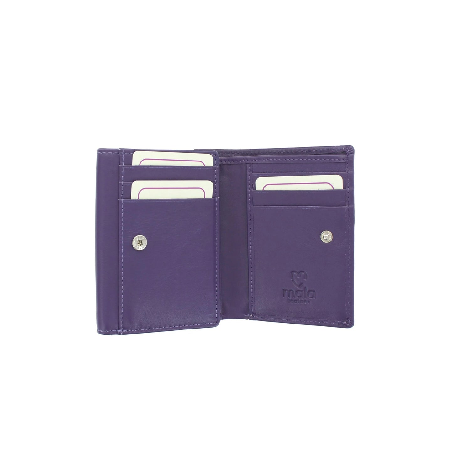 Lucy Tri-Fold Leather Purse - Purple