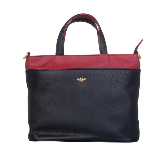 Mason Multi Way Leather Grab Bag - Black