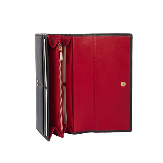 Mason Matinee Leather Wallet - Black/Red