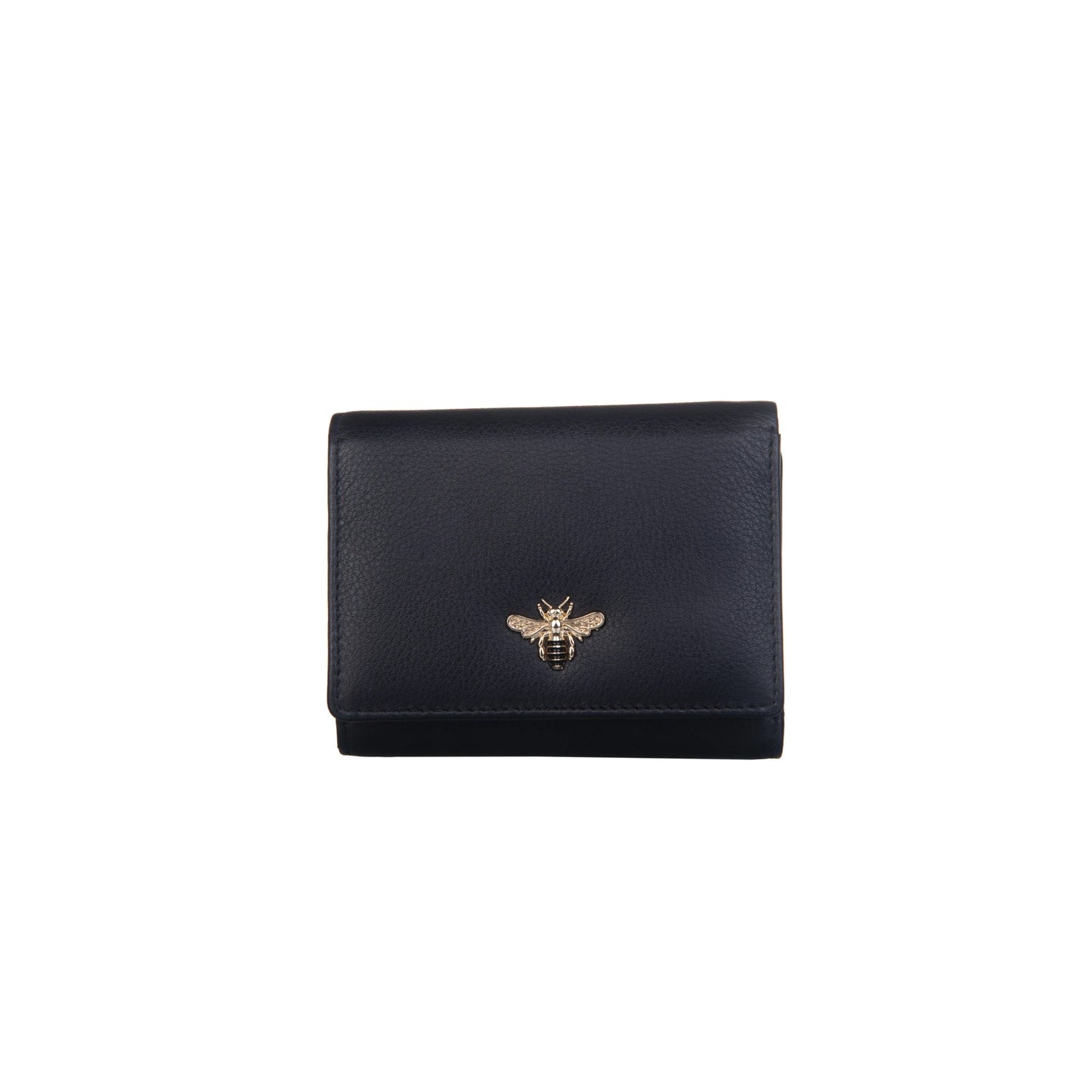 Mason Small Tri-Fold Leather Purse - Black