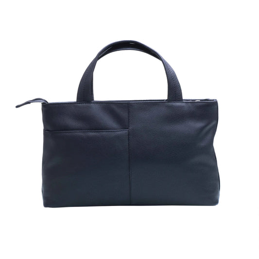 Midnight Cats Leather Grab Bag - Black