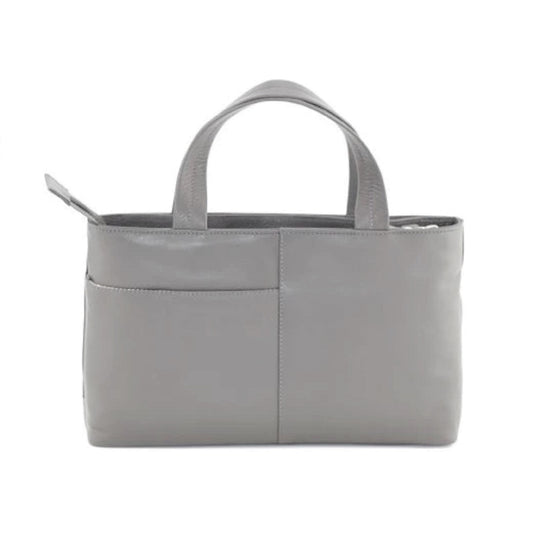 Midnight Cats Leather Grab Bag - Grey