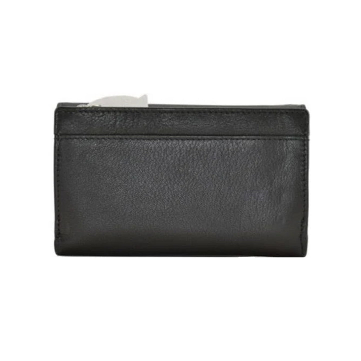 Midnight Cats Tri Fold Leather Purse - Grey