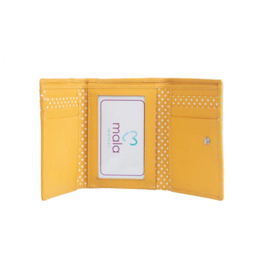 Moonflower Tri-Fold Leather Bee Purse - Yellow