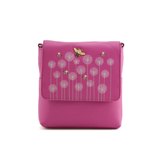 Moonflower Small Leather Cross Body - Pink