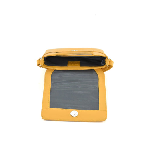 Moonflower Small Leather Cross Body - Yellow
