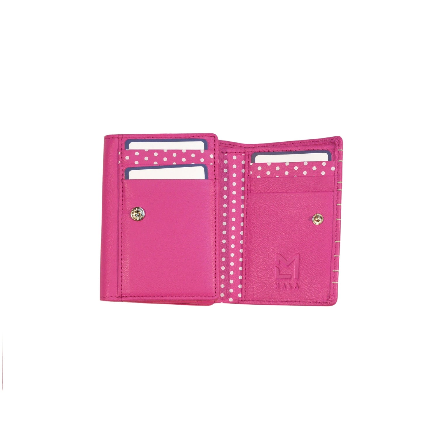 Moonflower Tri-Fold Leather Bee Purse - Pink