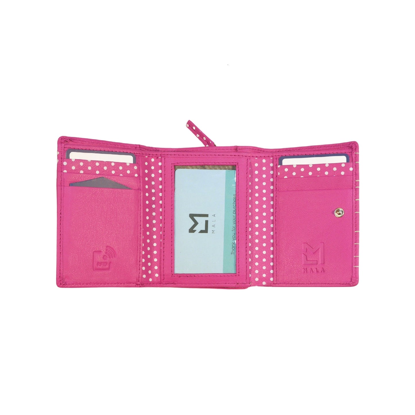 Moonflower Tri-Fold Leather Bee Purse - Pink