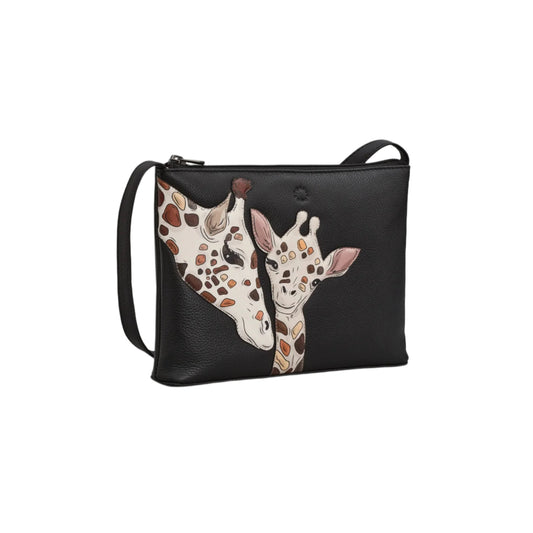 Mothers Pride Leather Crossbody Bag - Black