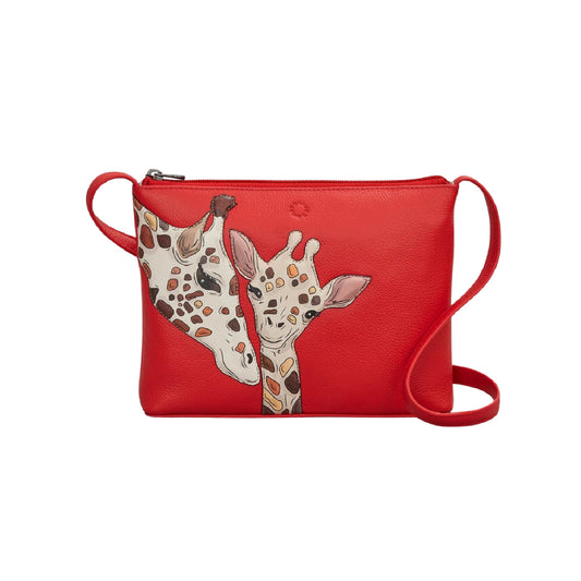 Mother's Pride Leather Crossbody Bag - Red