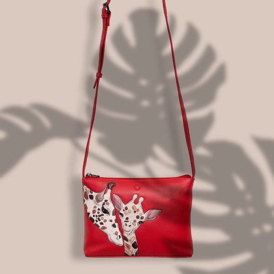 Mother's Pride Leather Crossbody Bag - Red