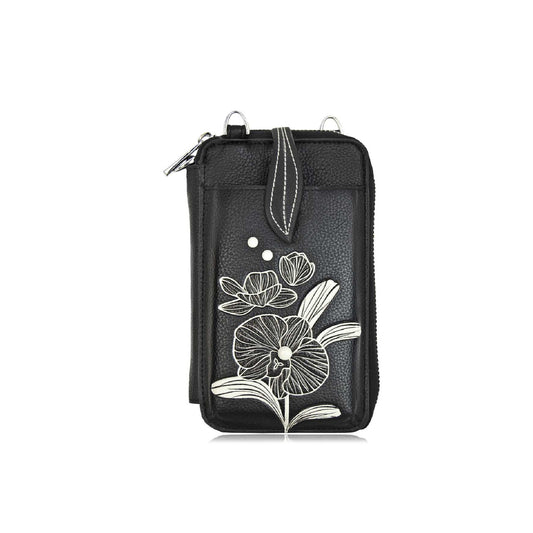 Orchid Smartphone Pouch - Black