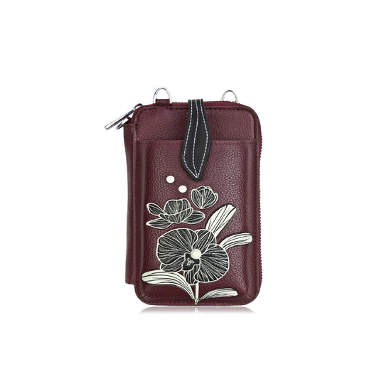 Orchid Smartphone Pouch - Wine