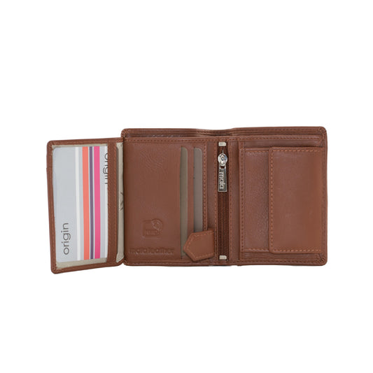 Men's Origin Compact Shirt Wallet - Tan Leather