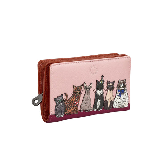 Party Cats Oxford Leather Purse - Pink