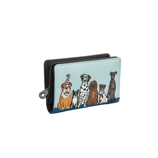 Party Dogs Oxford Leather Purse - Black