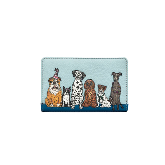 Party Dogs Oxford Leather Purse - Black