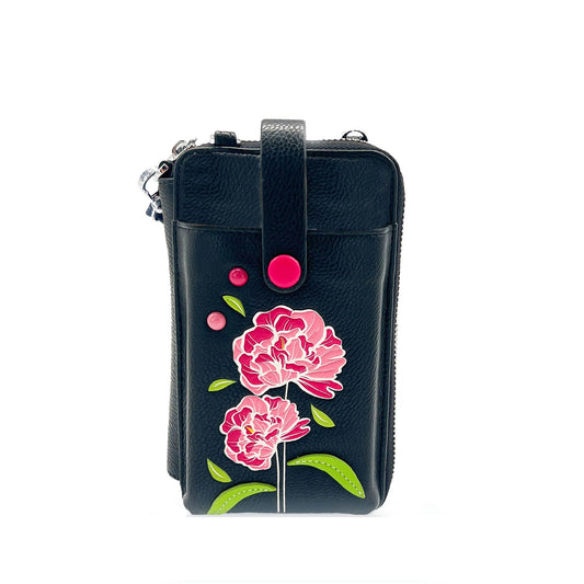 Peony Smartphone Pouch - Black